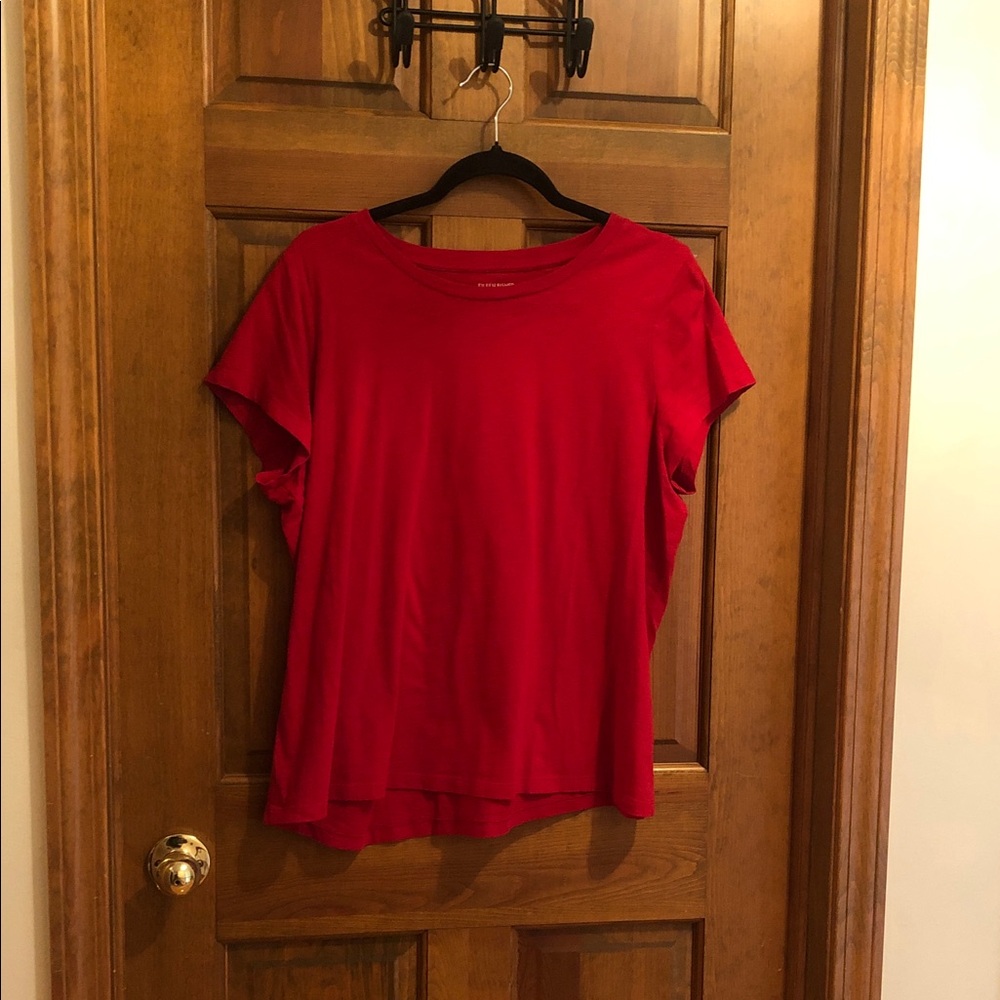 Eileen Fisher Vibrant Red Short Sleeve Tee